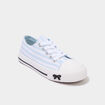 Tennis basses en toile bout renforc&eacute; bleu fille