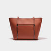 Sac cabas trapèze marron cognac femme