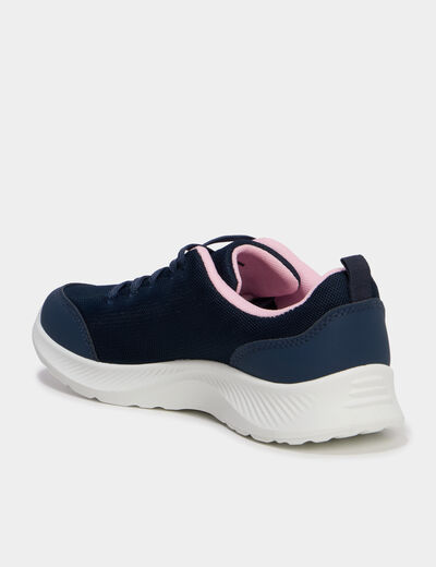 Baskets running &agrave; lacets bleu marine fille