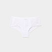 Shorty en coton avec dentelle blanc femme