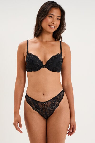 Soutien-gorge maxi push-up dentelle noir femme