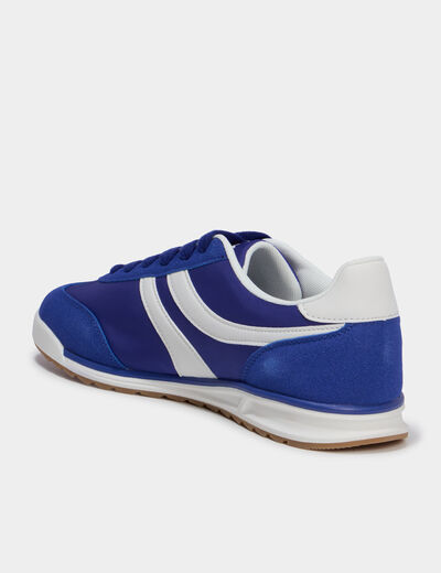 Tennis basses &agrave; lacets bleu homme