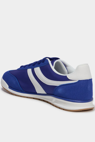 Tennis basses &agrave; lacets bleu homme