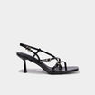Sandales &agrave; talons kitten heels et brides noir femme