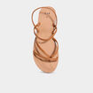 Sandales plates marron femme