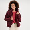 Doudoune &agrave; capuche zipp&eacute;e femme violet fonc&eacute; femme