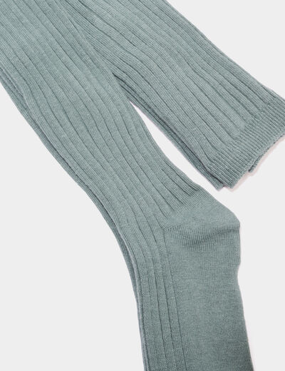 Collant côtelé coton vert fille