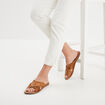 Mules brides croisées en cuir Kickers camel femme