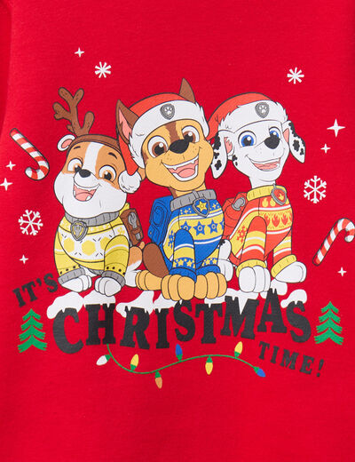 Sweat de No&euml;l Pat Patrouille rouge gar&ccedil;on