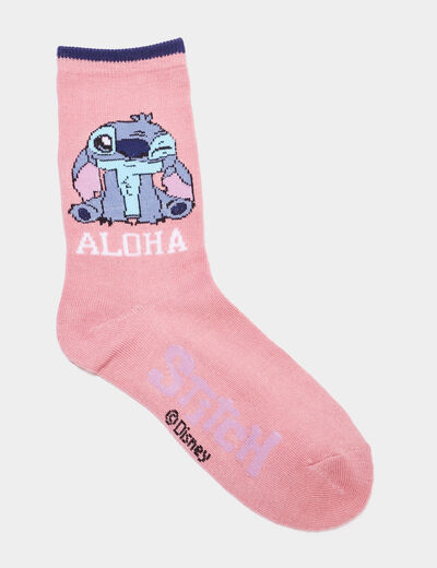 Lot 3 paires chaussettes Stitch parme fille
