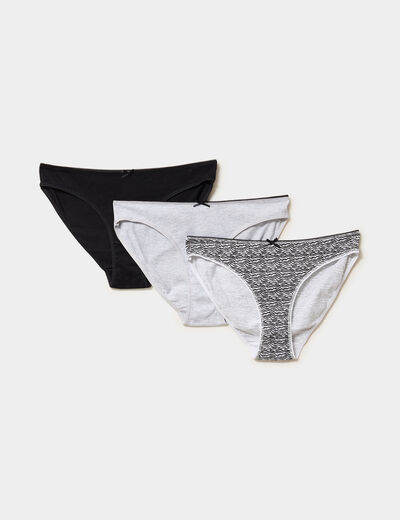 Lot 3 culottes coton noir femme