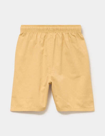 Bermuda short loose &eacute;lastiqu&eacute;e coton jaune moutarde gar&ccedil;on