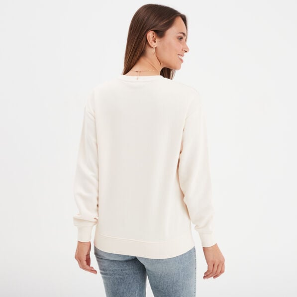 sweat col rond manches longues creme femme Sweat col rond manches longues creme femme