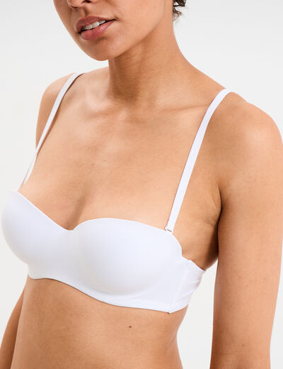Soutien-gorge bandeau microfibre blanc femme