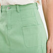 Jupe courte trapèze coton vert fluo femme