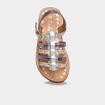 Sandales multibrides bout rond en cuir blanc fille