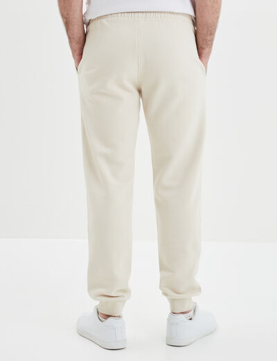 Pantalon jogging droit molleton ecru homme