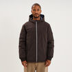 Blouson r&eacute;versible &agrave; capuche zipp&eacute; marron fonc&eacute; homme