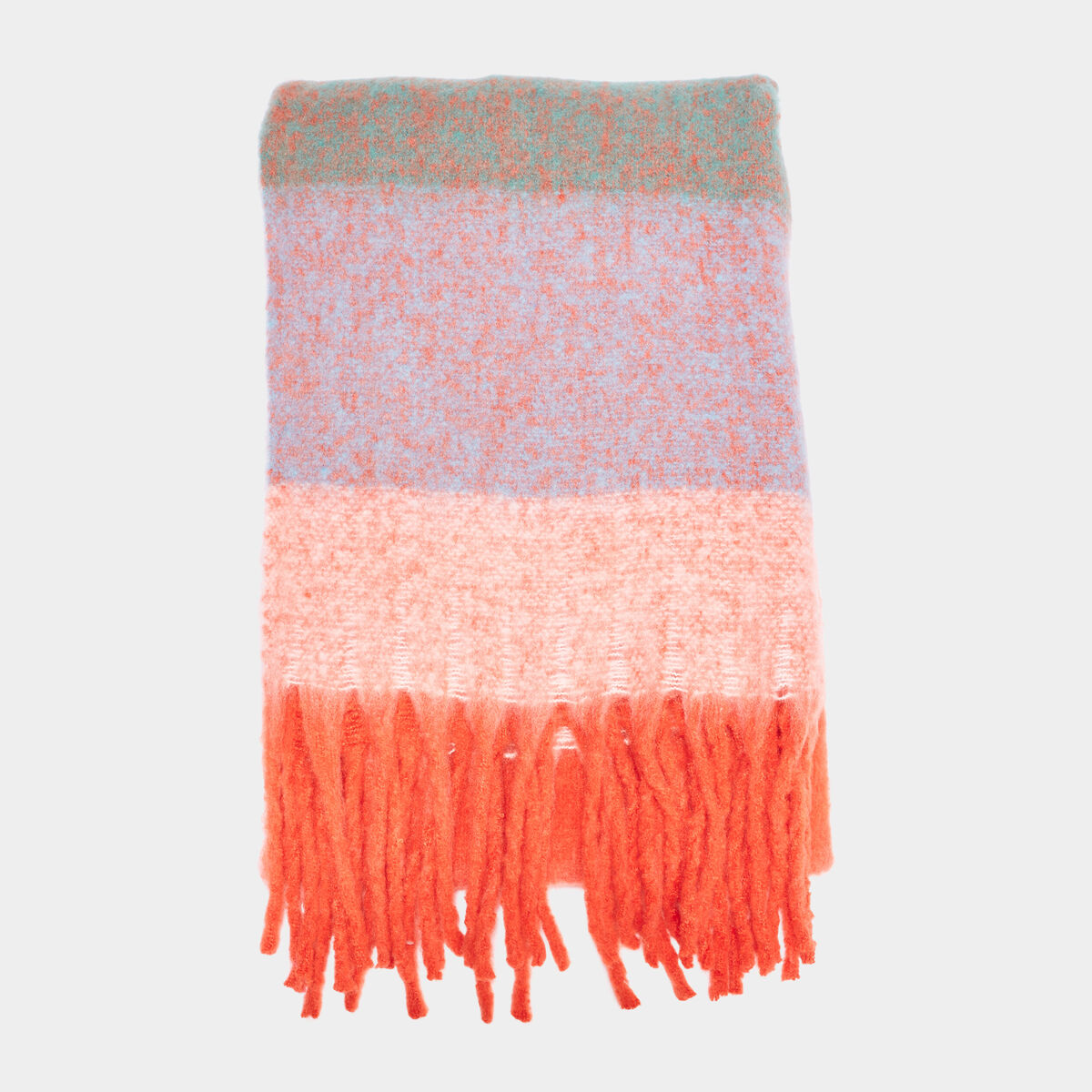 &Eacute;charpe longue &agrave; frange orange corail femme