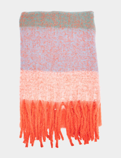 &Eacute;charpe longue &agrave; frange orange corail femme