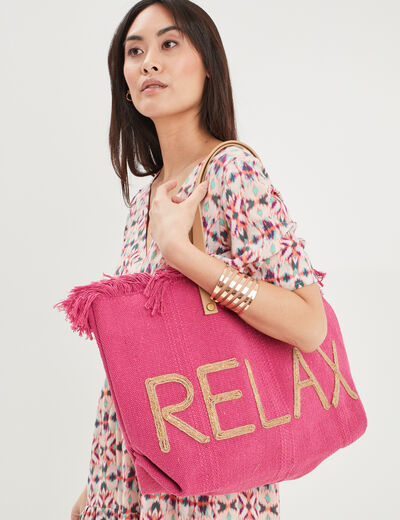 Sac Cabas Ethnique Multicolore Rose - Tissu Coton, Style Bohème, Fait En Thaïlande, Neuf Sans Étiquettes