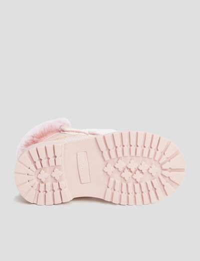 Bottines à scratchs fausse fourrure rose fille