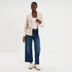 Veste blazer cintr&eacute; manches 3/4 beige femme