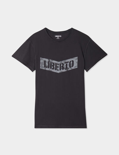 T-shirt manches courtes coton gris foncé homme
