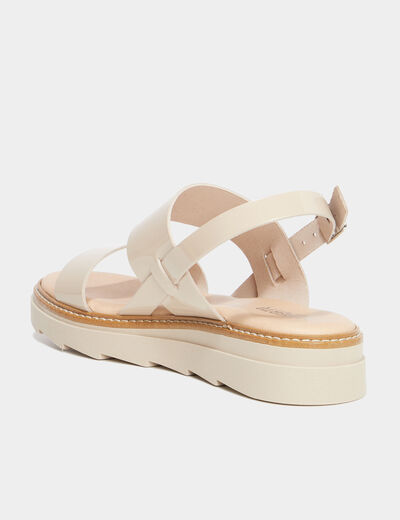 Sandales brides vernies cuir Liberto sable femme