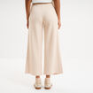 Pantalon tricot taille &eacute;lastiqu&eacute;e beige femme