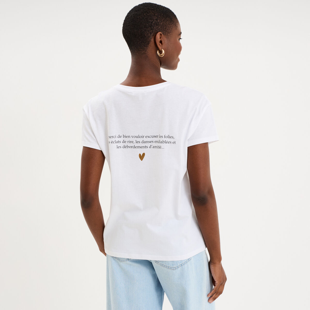 T-shirt EVJF oversize coton blanc femme