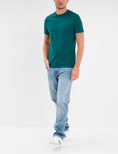 T-shirt en coton manches courtes vert émeraude homme