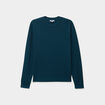 Pull en maille textur&eacute;e col rond bleu canard homme