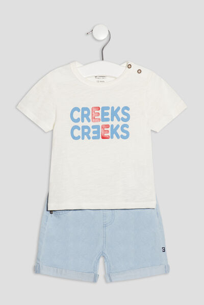 Ensemble 2 pièces Creeks blanc bébé garçon