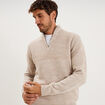 Pull col camionneur manches longues gris clair homme
