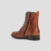 Bottines en cuir détails perforés camel fille