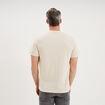 T-shirt textur&eacute; droit col rond coton ecru homme