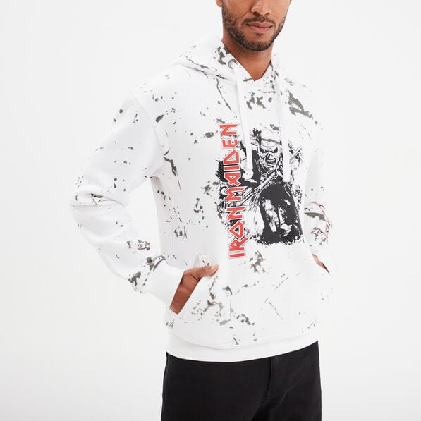 sweat a capuche hoodie iron maiden blanc homme Sweat à capuche hoodie Iron Maiden blanc homme