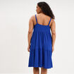 Robe bretelles &agrave; volants longueur genou bleu electrique femme grande taille