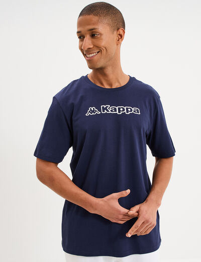 T-shirt avec manches courtes coton Kappa bleu marine homme