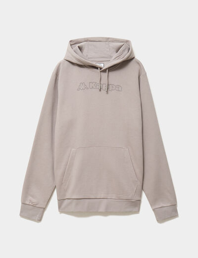 Sweat hoodie 1 poche Kappa gris clair homme