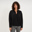 Chemise fluide manches longues noir femme