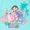T-shirt détail noeud coton Stitch vert turquoise fille