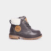 Bottines crant&eacute;es fourr&eacute;es zipp&eacute;es gris b&eacute;b&eacute; gar&ccedil;on