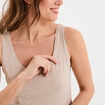 D&eacute;bardeur bretelles larges coton beige femme