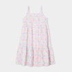 Robe courte &agrave; bretelles fines ecru fille