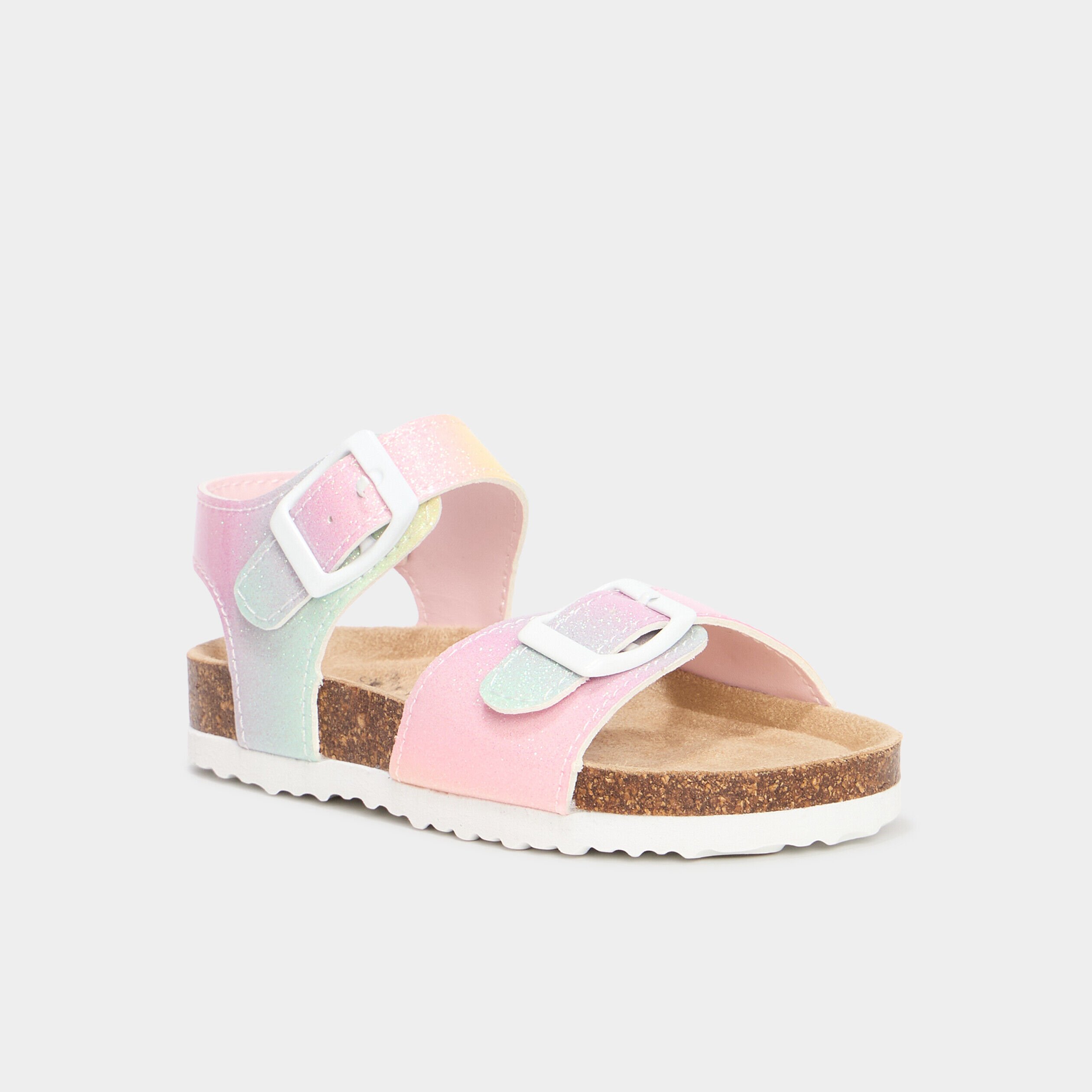 Sandales avec boucles plates multicolore fille LH