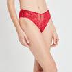 Culotte en dentelle taille haute rose framboise femme
