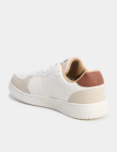 Tennis basses &agrave; lacets blanc homme