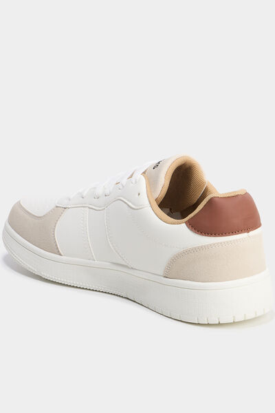 Tennis basses &agrave; lacets blanc homme